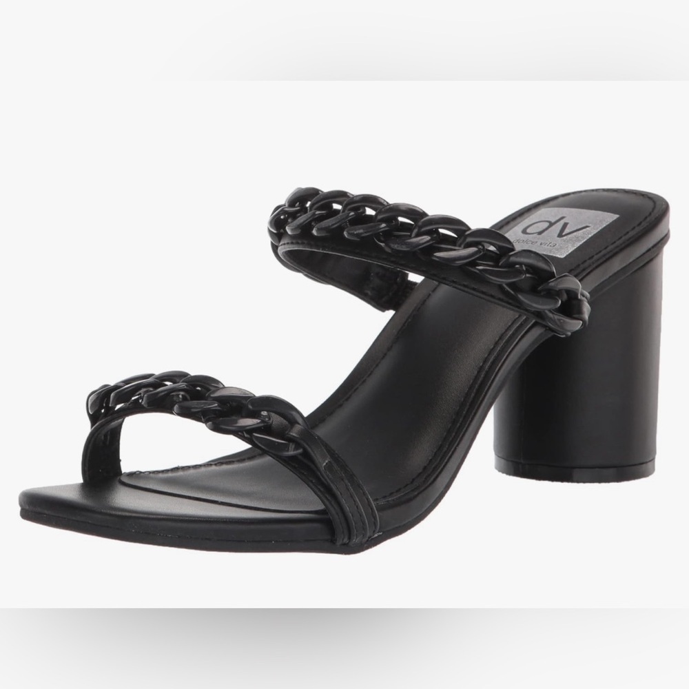 DV Dolce Vita Women's Melodee Black Chain Slide Sandal (6)